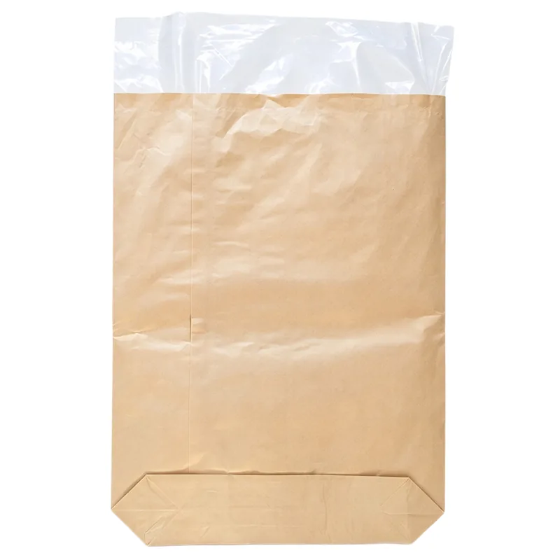 Multi-wall kraft paper bag with a clear PE window panel