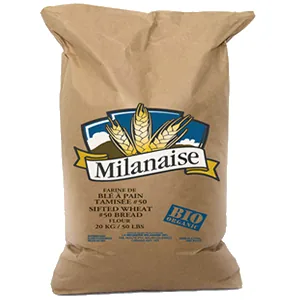 25kg multi-layer kraft paper bag for flour with wheat logo print