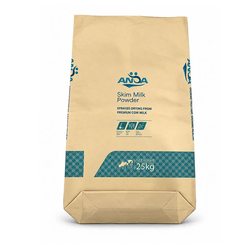 25kg multi-layer kraft paper bag with printed branding