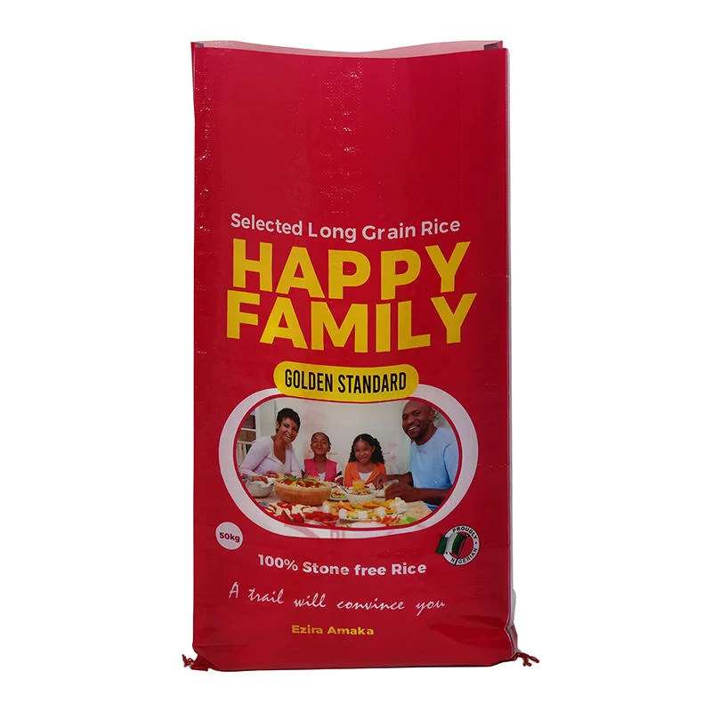 50kg red HAPPY FAMILY printed rice bag for selected long grain rice